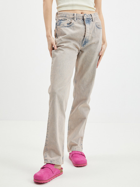 Pepe Jeans Blaue und beigefarbene Straight Fit Jeans für Damen Pepe Jeans Celyn Rose