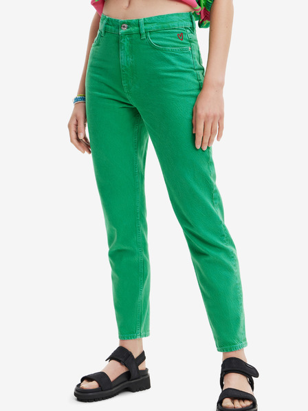 Desigual Grüne Straight Fit Damenjeans Desigual Navel