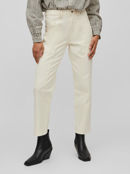 Vila Cremefarbene Damenjeans mit geradem Schnitt VILA Orys