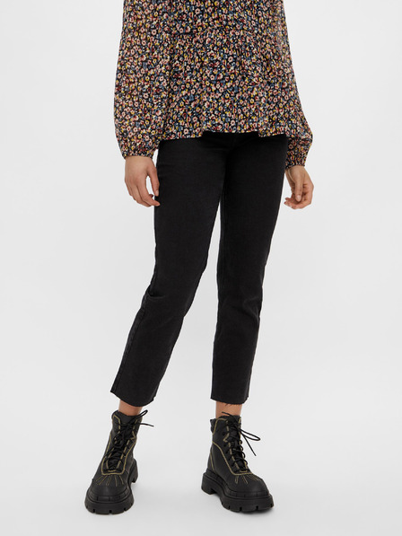 Pieces Schwarze, gerade geschnittene Jeans Pieces Luna