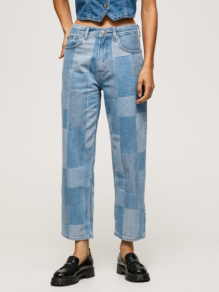 Pepe Jeans Blaue Damenjeans mit geradem Bein und verkürztem Schnitt Pepe Jeans Dover Weave