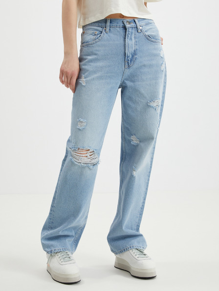 ONLY Hellblaue Straight Fit Damenjeans mit Ripstop-Effekt ONLY Dean