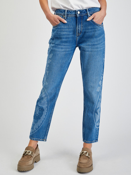 Pepe Jeans Blaue gemusterte Jeans mit gerader Passform für Frauen Pepe Jeans Violet Bandani