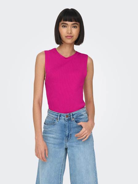ONLY Dunkelrosa Damen-Basic-Top mit Rippenstruktur ONLY Majli