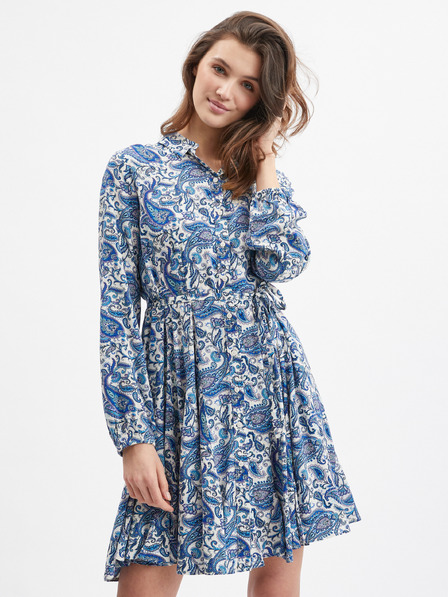 Orsay Blaues gemustertes Damenkleid ORSAY