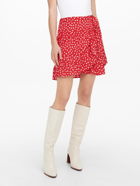 ONLY Roter geblümter Wickelrock für Damen ONLY Olivia