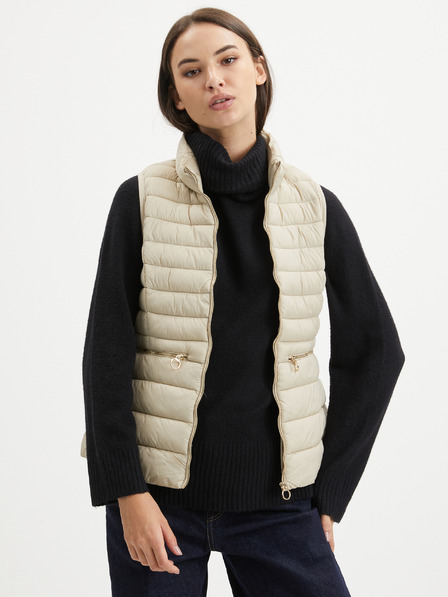 ONLY Beige Damen-Steppweste NUR Madeline