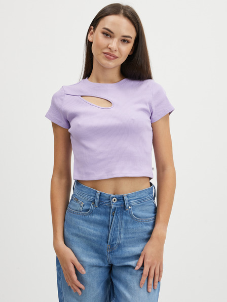 Tom Tailor Denim Hellviolettes Damen T-Shirt in Übergröße Tom Tailor Denim