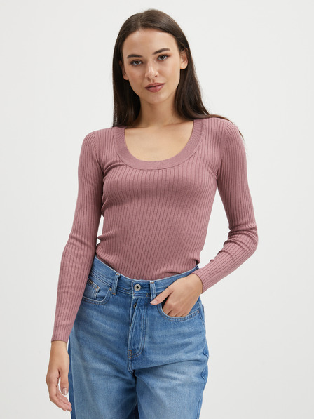 Jacqueline de Yong Altrosa Damen gerippter leichter Pullover JDY Pflaume