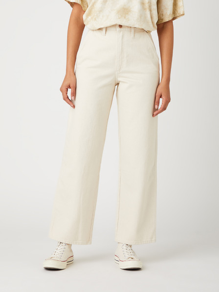 Wrangler Cremefarbene Wrangler Damenjeans mit weitem Bein Painter