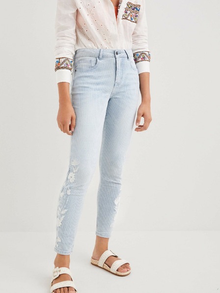 Desigual Hellblaue Damen gestreifte Jeans Desigual Agra
