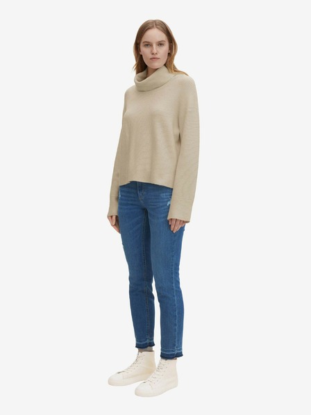 Tom Tailor Blaue Slim-Fit-Jeans für Damen mit Rippeffekt Tom Tailor