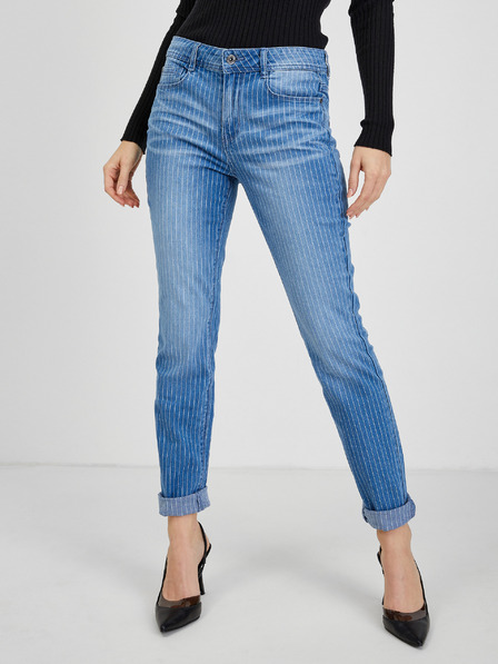 Orsay Blaue gestreifte Slim Fit Jeans für Damen ORSAY