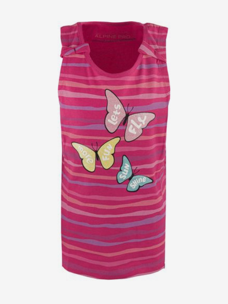 ALPINE PRO Dunkelrosa gemustertes Tank-Top für Mädchen ALPINE PRO Holso