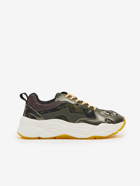 Scotch & Soda Dunkelgrün Gemusterte Damen Turnschuhe Scotch & Soda Celest Sneaker Grün Multi