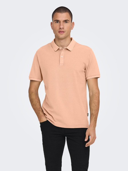 ONLY & SONS Apricotfarbenes Basic-Poloshirt für Herren ONLY & SONS Travis