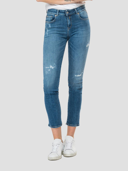 Replay Blaue Slim Fit Jeans mit Ripstop-Effekt für Damen von Replay