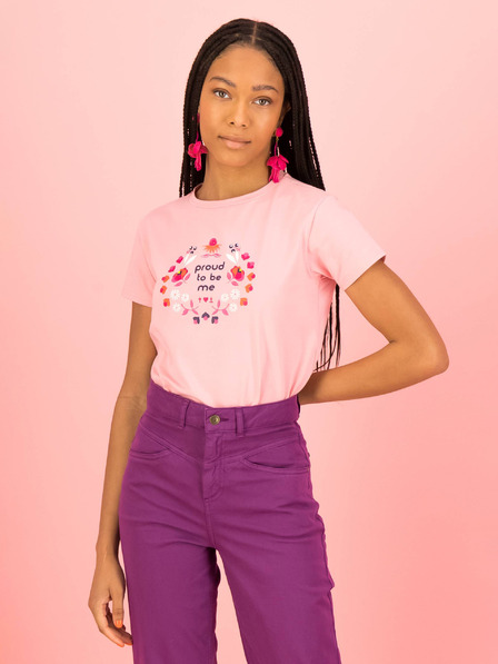 Blutsgeschwister Hellrosa Damen Blutsgeschwister Message Tee