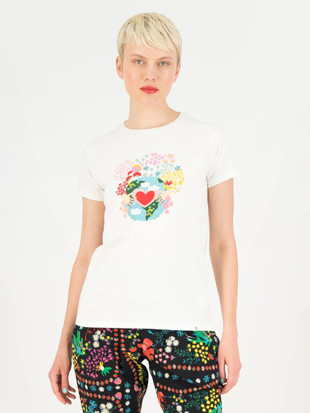 Blutsgeschwister Weißes Blutsgeschwister T-Shirt für Frauen Planet Less Plastic