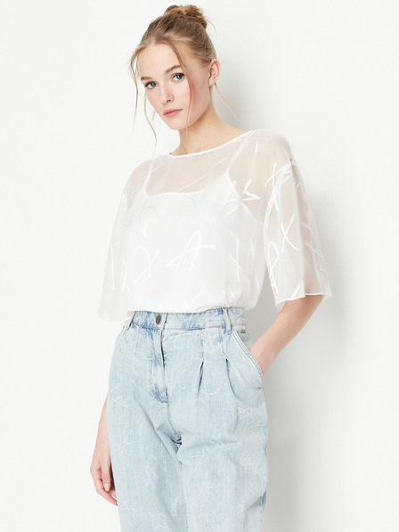 Armani Exchange Weiße gemusterte Bluse für Damen Armani Exchange