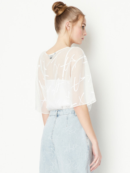 Armani Exchange Weiße gemusterte Bluse für Damen Armani Exchange