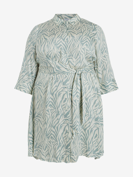 Vila Hellgrünes gemustertes Damen-Hemdkleid VILA Corba