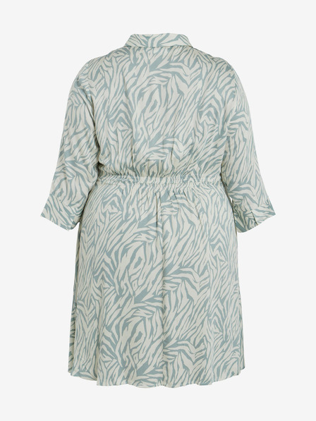 Vila Hellgrünes gemustertes Damen-Hemdkleid VILA Corba
