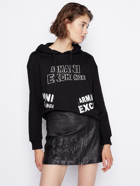 Armani Exchange Schwarzer Kapuzenpulli für Damen Armani Exchange