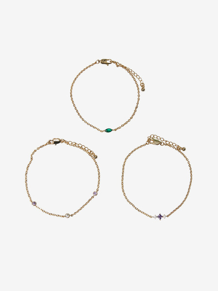 Pieces Set aus drei Damenarmbändern in Gold Pieces Birthe