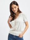 Orsay Weißes Damen-T-Shirt mit dekorativen Details ORSAY