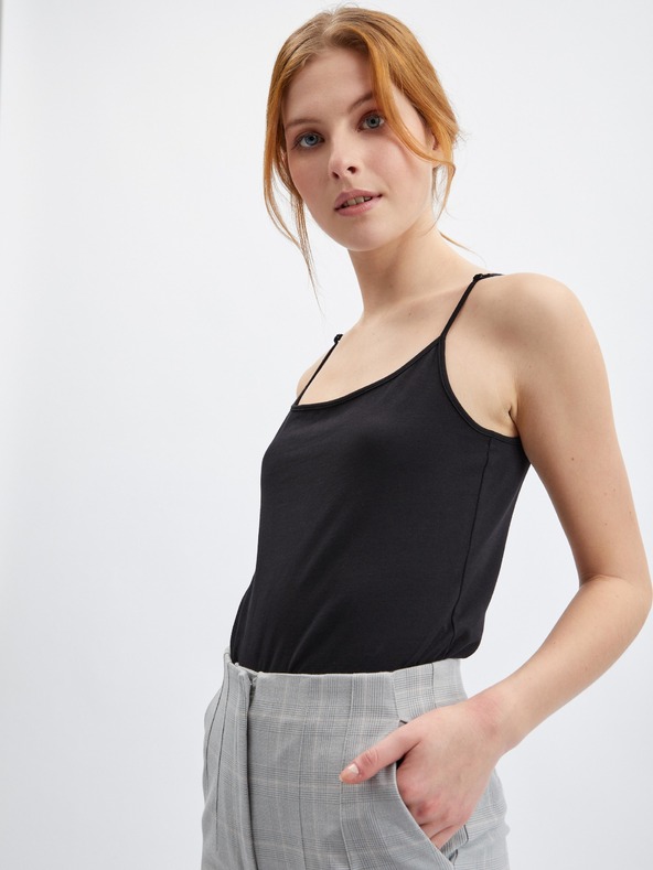 Orsay Hellgraue karierte Damenhose straight fit ORSAY