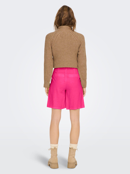 ONLY Dunkelrosa Damen-Leinenshorts ONLY Caro