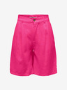 ONLY Dunkelrosa Damen-Leinenshorts ONLY Caro
