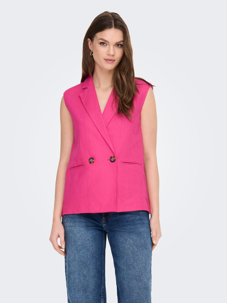 ONLY Dunkelrosa Damen Leinenweste ONLY Caro