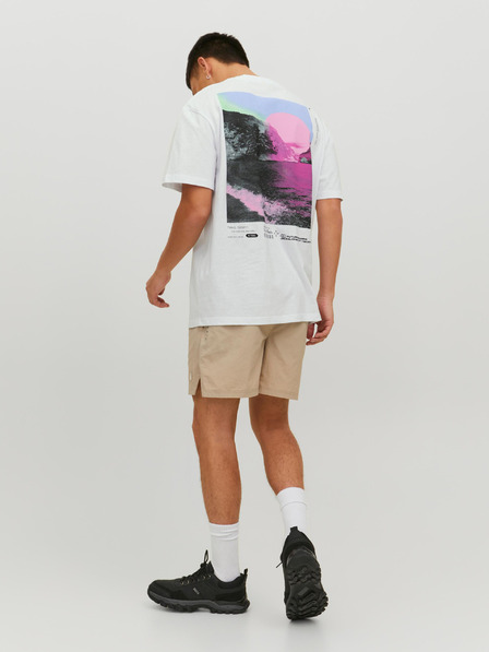 Jack & Jones Weißes Herrenhemd Jack & Jones Digit bedruckt