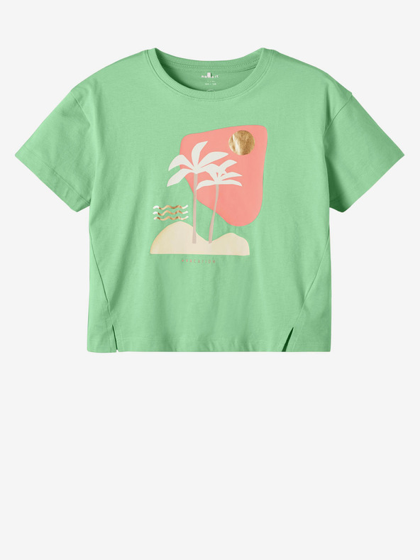 name it Hellgrünes Basic-Shirt für Mädchen, Name: Flicka