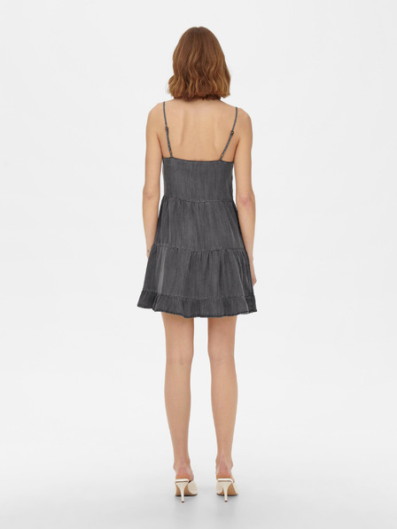 ONLY Dunkelgraues kurzes Kleid mit Riemchen ONLY Ragna