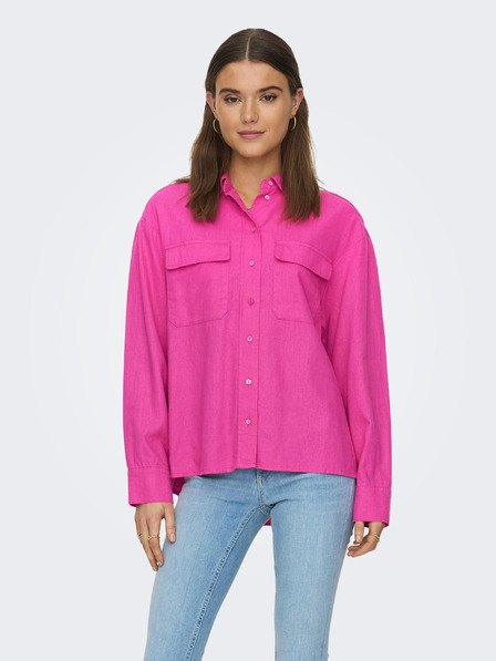 ONLY Dunkelrosa Damen-Leinenhemd ONLY Caro
