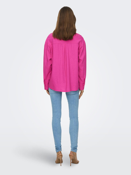 ONLY Dunkelrosa Damen-Leinenhemd ONLY Caro