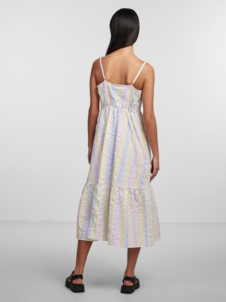 Pieces Hellviolett gestreiftes Midikleid Pieces Kaitlyn