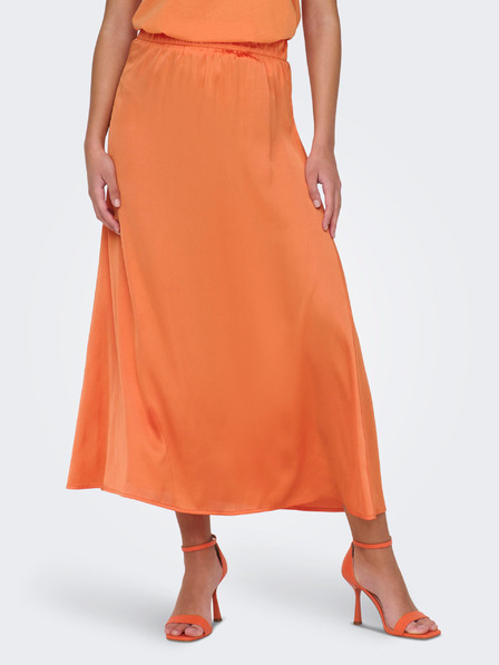 Jacqueline de Yong Orangefarbener Satin-Maxirock für Damen JDY Fifi
