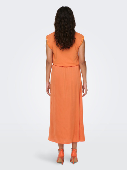 Jacqueline de Yong Orangefarbener Satin-Maxirock für Damen JDY Fifi