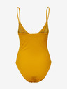 Pieces Gelber einteiliger Damen-Badeanzug Pieces Bib