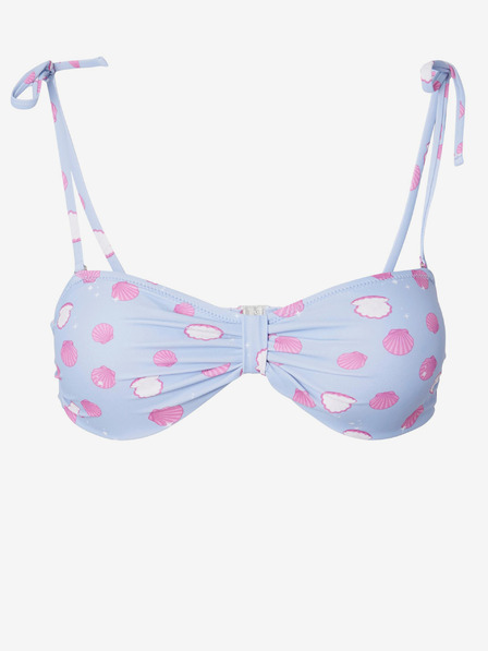 Pieces Hellblaues gemustertes Bikini-Oberteil für Frauen Pieces Bonna