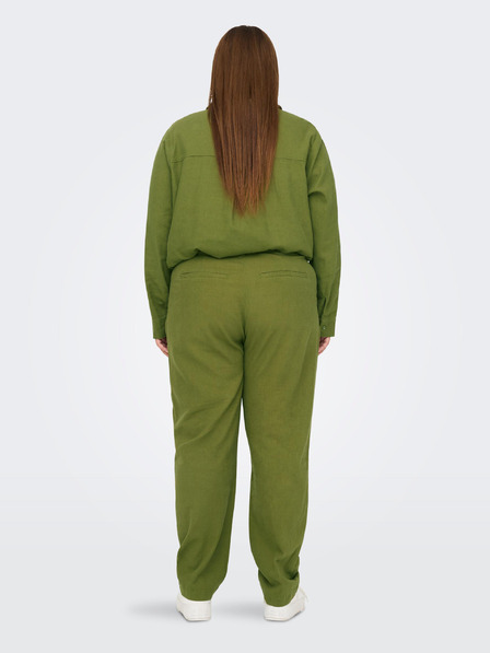 ONLY CARMAKOMA Grüne Damen-Leinenhose ONLY CARMAKOMA Caro