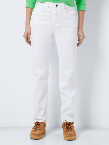 Noisy May Weiße Straight Fit Jeans für Damen Noisy May Moni