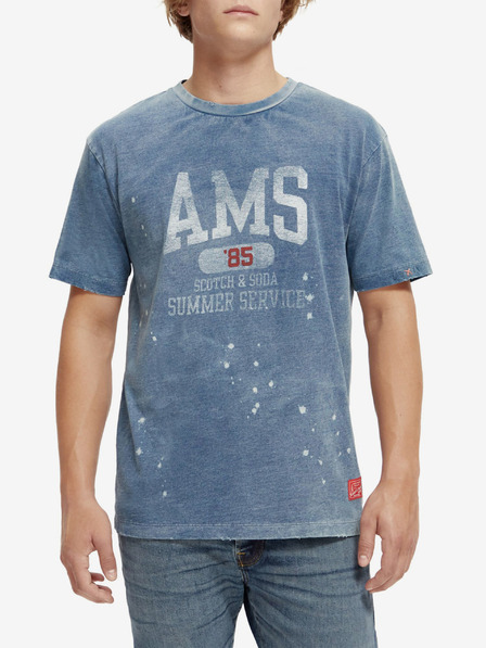 Scotch & Soda Blaues Herren-T-Shirt Scotch & Soda