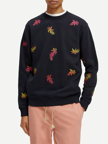 Scotch & Soda Dunkelblaues gemustertes Herren-Sweatshirt Scotch & Soda