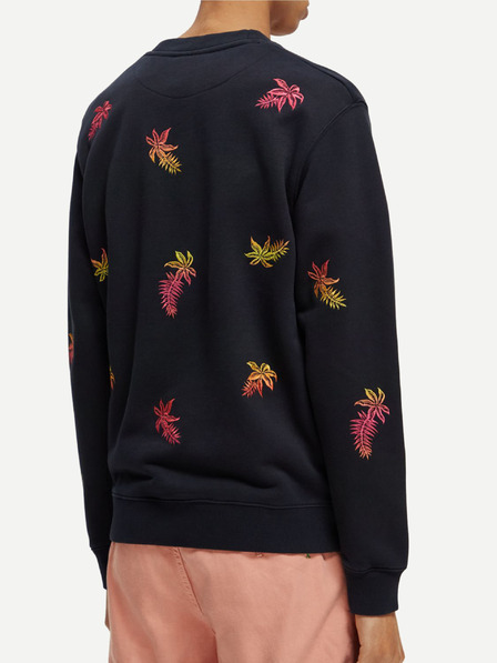 Scotch & Soda Dunkelblaues gemustertes Herren-Sweatshirt Scotch & Soda