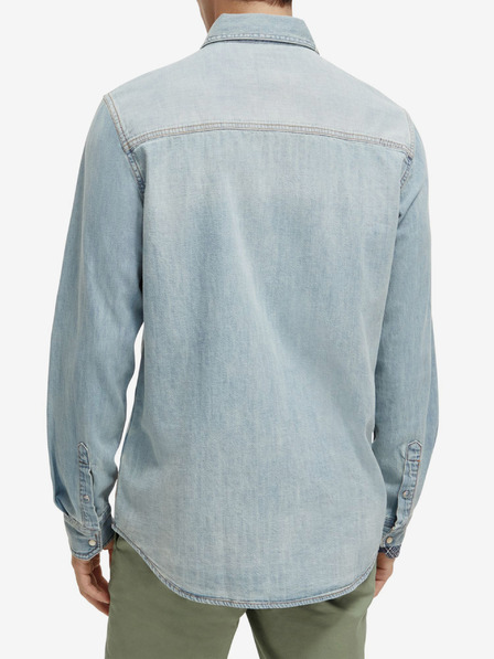 Scotch & Soda Hellblaues Hemd aus gemustertem Denim für Herren Scotch & Soda